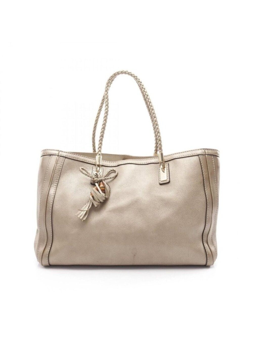 Gucci Tote Bella Bamboo Gold Leather